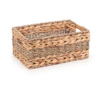 Woodluv Wicker Storage basket, Hand woven Display Hampers, Seagrass Water Hycanith Bathroom Bedroom Storage Basket for Shelves, Home or Office, Home Décor, 30 x 20 x 13 cm - Medium