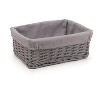Woodluv Woven Wicker Storage Baskets - Grey, Medium