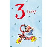Woodmansterne 3rd Birthday Card for Boys - Happy Birthday Card Age 3 with Quentin Blake Tricycle Illustrated Design - Birthday Card for Him