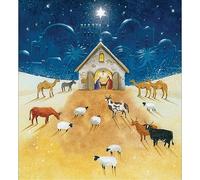 Woodmansterne 5 Manger Nativity Christmas Cards - Charity UK Made Xmas Cards