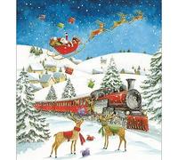 Woodmansterne 5 Santa Express Christmas Cards - Charity UK Made Xmas Cards