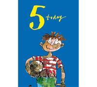 Woodmansterne Boy's 5th Birthday Card - Happy Birthday Card Age 5 with Quentin Blake Muddy Football Illustrated Design - Birthday Card for Children