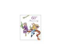 Woodmansterne 60th Diamond Anniversary Card - Funny Quentin Blake Illustrated Couple Design - Happy 60th Anniversary Card for Parents