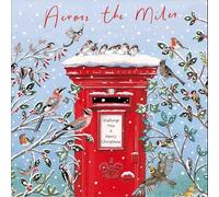 Woodmansterne Across the Miles Christmas Card - Garden Birds and Post Box in the Snow - Festive Christmas Greeting Card