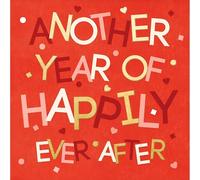 Woodmansterne Anniversary Card - Happy Anniversary Card with Contemporary Heart 'Happily Ever After' Design and an Embossed Foil Finish - Anniversary Card for a Special Couple or Someone Special