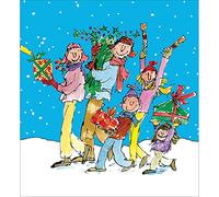 Woodmansterne Artistic Charity Christmas Cards - Quentin Blake Family Delivery Christmas Gifts - Eco-Friendly & Recyclable - Pack of 5 Cards