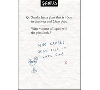 Woodmansterne Birthday/Blank Funny Card for Men/Women - General Humour Male/Female Card - 'Fill the Glass with Gin!' Maths Question - Eco-Friendly & Recyclable - Printed in the UK