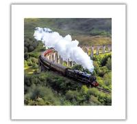 Woodmansterne Birthday/Blank Greeting Card for Men with Scenic Countryside Steam Train Design - General Card Suitable for Any Occasion