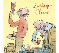 Woodmansterne Birthday Card for Him, Quentin Blake Cheers Beer