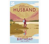Woodmansterne Birthday Card for Husband - National Trust Mountain Lake Design - Artistic Birthday Greeting Card for a Wonderful Husband - For Him