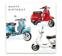 Woodmansterne Birthday Card for Men - Classic Vespa Scooter Design - Premium Greeting Card with Envelope