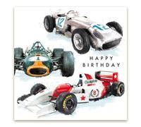 Woodmansterne Birthday Card for Men - Classic Vintage Racing Car Design - Premium Greeting Card with Envelope