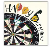 Woodmansterne Birthday Card for Men or Boys - Dart Board Design - Sport-Themed Birthday Greeting Card