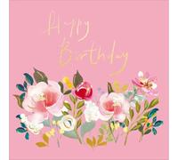 Woodmansterne Birthday Card for Women - Elegant Floral Rose Design - Foil Finish - Happy Birthday Card for Her