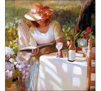 Woodmansterne Birthday Card for Women - Woman Reading in the Garden Design - Premium Birthday Greeting Card for Her - (WDM4997)