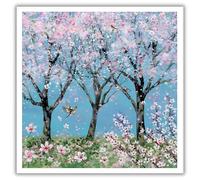 Woodmansterne Birthday or All-Occasion Card - Blossom Trees & Birds Design - Blank Inside - For Women - Artistic Greeting Card
