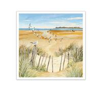 Woodmansterne Blank Card - Coastal Dog Walk & Seagulls Design, Eco-Friendly & Made in the UK - Suitable for Birthdays, Thank You & Any Occasion