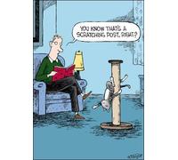 Woodmansterne Blank Humour Card - Cat Scratching Post - Funny Card - for Him/for Her
