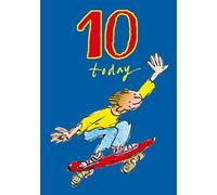 Woodmansterne Boy's Birthday Card - Age 10 - Quentin Blake - Skateboarder (2853)