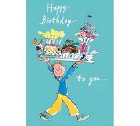 Woodmansterne Boy's Birthday Card - Happy Birthday Card for Children with Quentin Blake Dessert Platter Illustrated Design