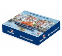 Woodmansterne Charity Christmas Card Box of 20 - RNLI Festive Lifeboats Designs - Christmas Card Multipack - In Aid of UK Charities