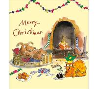 Woodmansterne Charity Christmas Cards - Pack of 5 Premium Christmas Greeting Cards with Envelopes - Quentin Blake Festive Dog & Cat - Supporting UK Charities