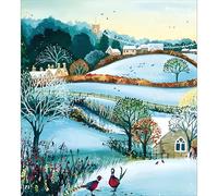 Woodmansterne Charity Christmas Cards Pack of 5 - Snowy Village Design - Festive Christmas Cards Multipack - In Aid of UK Charities