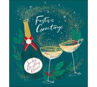 Woodmansterne Charity Christmas Cards - Two Cocktail Glasses and a Bottle of Prosecco with a Gold Foil Finish - Eco-Friendly and Recyclable - Pack of 5 Cards