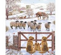 Woodmansterne Christmas Cards Countryside Snowy Scene Pack of 5 - Charity Xmas