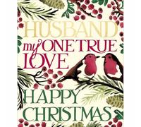 Woodmansterne Emma Bridgewater Husband Christmas Card One True Love Robins Xmas Greetings - Emma Bridgewater Festive Design, Heartfelt Message, Eco-Friendly, Relation Card, Memorable Keepsake