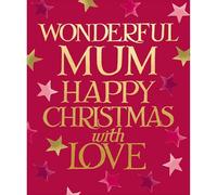 Woodmansterne Emma Bridgewater Mum Christmas Card Gold Foiled Wonderful Mum Xmas Greetings - Emma Bridgewater Festive Design, Heartfelt Message, Eco-Friendly, Xmas Wishes For Her, Keepsake
