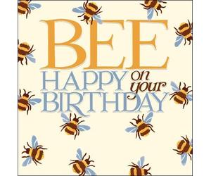 Woodmansterne Emma Bridgewater Open Female Birthday Card (WDM-465185) - Bee Happy - Embossed Finish - From