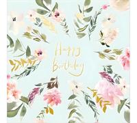 Woodmansterne Female Birthday Card - Happy Birthday Card for Women with Stephanie Dyment Artistic Floral Design and a Foil Finish