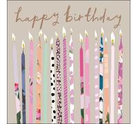 Woodmansterne Female 'Happy Birthday' Greeting Card - Contemporary Design, Birthday Candles - From The Paper Chain Range by Stephanie Dyment - Embossed With A Copper Foil Finish