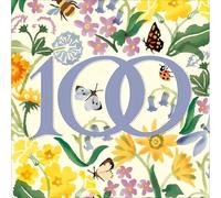 Woodmansterne Floral 100th Birthday Card for Women - Emma Bridgewater Wildflower Design - Embossed Finish - Age 100 Birthday Greeting Card for Her