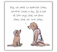 Woodmansterne Funny Birthday Card - Artistic Dog Design - Puppy Exercise Joke - For Him or Her - Amusing All Occasion Greeting Card - Blank Inside