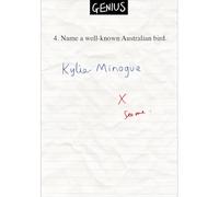 Woodmansterne Funny Birthday Card for Men - 'Australian Bird' Kylie Minogue Joke with Exam Question Design - Happy Birthday Card for Him
