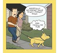 Woodmansterne Funny Birthday or All-Occasion Card - Dog Walking Joke - Amusing Greeting Card - For Men - Blank Inside - ''Hopefully He Doesn't Have to Go. I Forgot Bags'