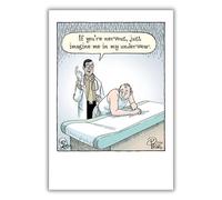 Woodmansterne Funny Birthday or All-Occasion Card for Men - Rude Doctor Examination Joke - Hilarious Greeting Card - For Men - Blank Inside - 'Imagine Me in My Underwear'