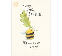 Woodmansterne Funny Leaving Card for Colleague - National Trust Cute Bee Design - Amusing Greeting Card - For Men and Women