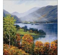 Woodmansterne General Male/Female Open Blank/Birthday Card for Men/Women - 'The Lakes' Painted Landscape Scene - Eco-Friendly & Recyclable