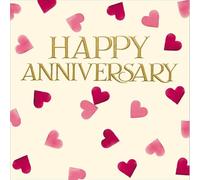 Woodmansterne General Wedding Anniversary Card - Emma Bridgewater Love Hearts Design - Embossed Foil Finish - Premium Quality Special Anniversary Greeting Card with Envelope