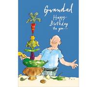 Woodmansterne Grandad Birthday Card - Happy Birthday Card with Quentin Blake Garden Vegetables Design - Birthday Card for Men