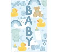 Woodmansterne New Baby Boy Congratulations Card - B A B Y Toys, Rubber Ducks and Bottles - Eco-Friendly & Recyclable
