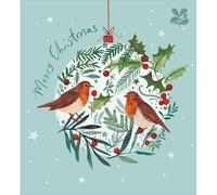 Woodmansterne Pack Of 5 Charity Christmas Cards Robin Bauble Cards The National Trust Charity - National Trust Festive Design, Heartfelt Wishes, Eco-Friendly, Quality, Meaningful Giving, Robins