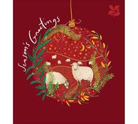 Woodmansterne Pack Of 5 Charity Christmas Cards Sheep Bauble Cards The National Trust Charity - National Trust Festive Design, Whimsical Sheep, Heartfelt Gift, Eco-Friendly, Cheerful Message