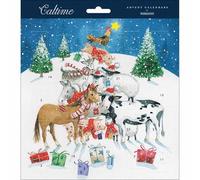 Woodmansterne Picture Advent Calendar - 24 Days Christmas Countdown - Festive Farm Animals in the Snow - Traditional Eco-Friendly Advent Calendar
