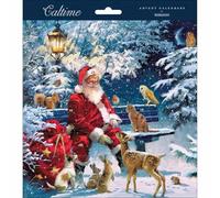 Woodmansterne Picture Advent Calendar - 24 Days Christmas Countdown - Festive Santa & Animals in the Snow - Traditional Eco-Friendly Advent Calendar