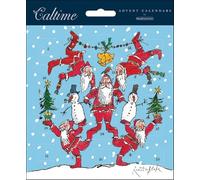 Woodmansterne Quentin Blake Christmas Santas Advent Calendar - 185mm x 166mm - 24 Doors, Blue, Small