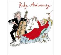 Woodmansterne Ruby (40th) Wedding Anniversary Card (QB7595) Quentin Blake